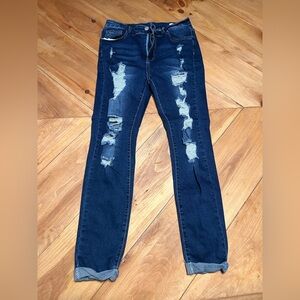 Blue Distressed slim fit skinny Jeans